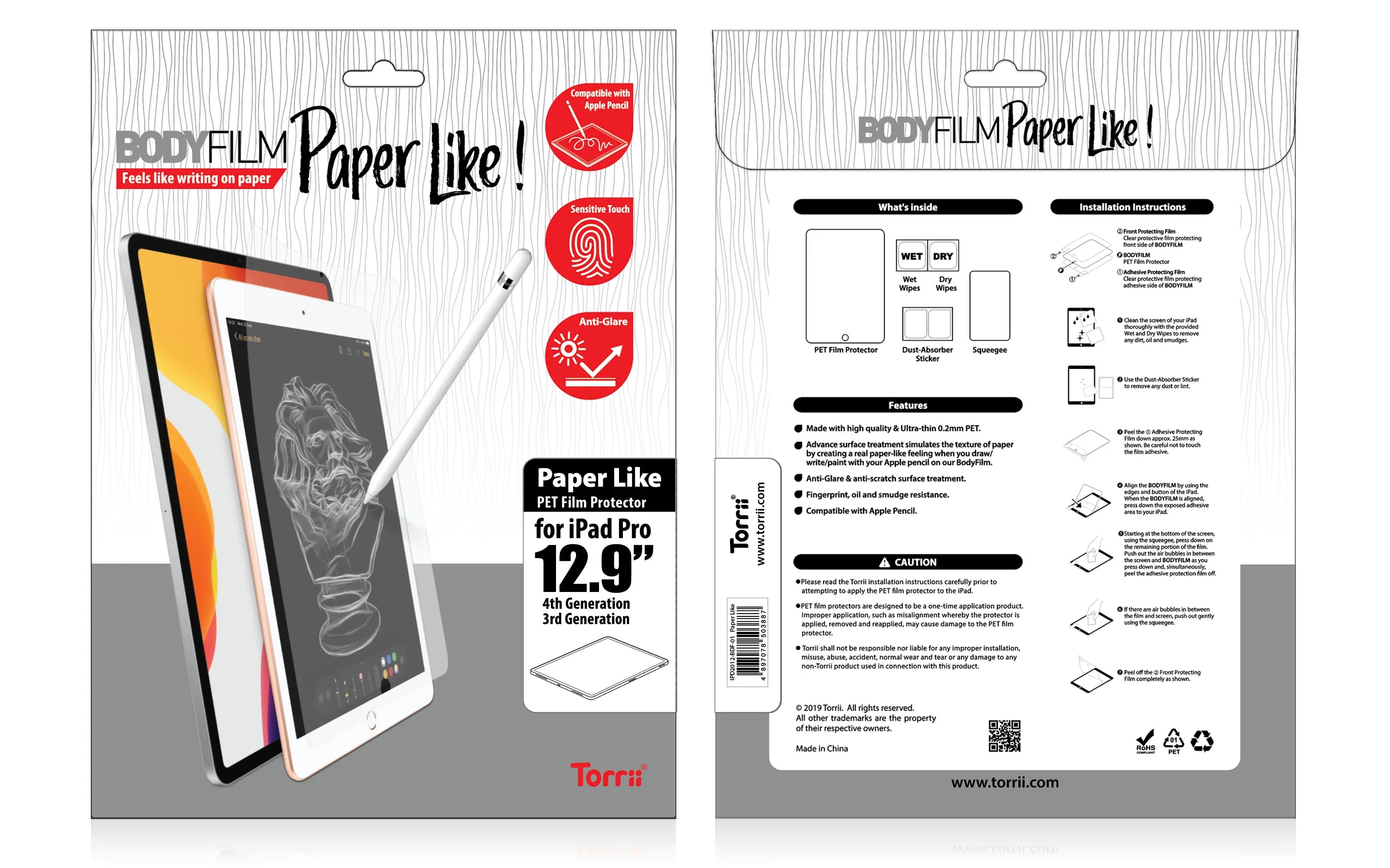 Torrii Bodyfilm For iPad Pro 12.9 (2020) - Clear - Tashqila Torrii Bodyfilm For iPad Pro 12.9 (2020) - Clear - Tashqila